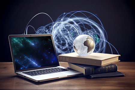 IT Communication - e-learning - internet network as knowledge base.Generative AIの素材