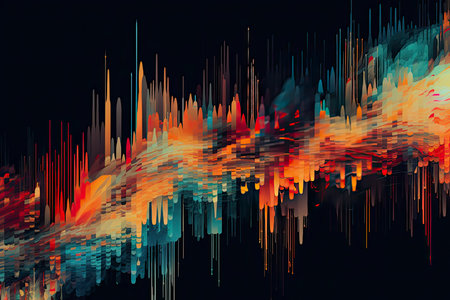 Unique Design Abstract Digital Pixel Noise Glitch Error Video Damage.Generative AIの素材