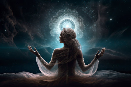 spiritual being connecting to the divine.Generative AIの素材