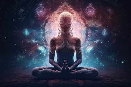 spiritual being connecting to the divine.Generative AIの素材