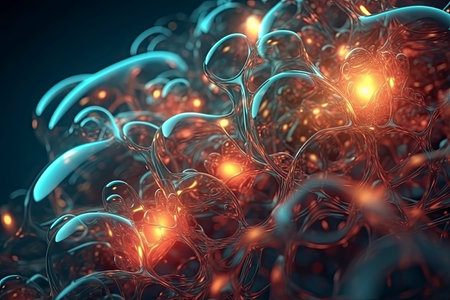 3d render, abstract fractal background, microbiological shapes, macro nature, organic pattern.Generate Aiの素材