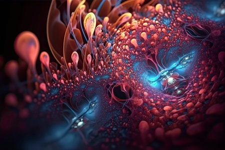 3d render, abstract fractal background, microbiological shapes, macro nature, organic pattern.Generate Aiの素材