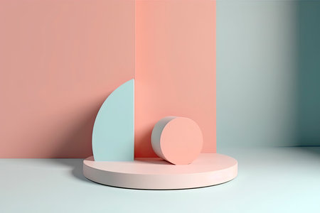 abstract pastel color geometric shape background, modern minimalist mockup for podium display .Generate Aiの素材
