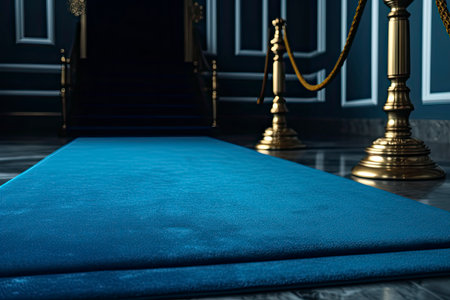 Blue carpet with podium.Generate Aiの素材