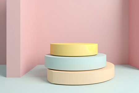abstract pastel color geometric shape background, modern minimalist mockup for podium display.Generate Aiの素材