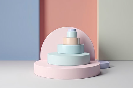 abstract pastel color geometric shape background, modern minimalist mockup for podium display.Generate Aiの素材