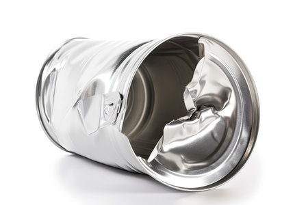 Empty crumpled can isolated on a white background.Generate Aiの素材