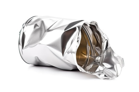 Empty crumpled can isolated on a white background.Generate Aiの素材