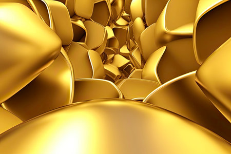 Simple golden background with perspective effect - abstract 3d illustration.Generate Aiの素材