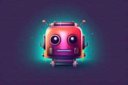 Robot icon. Chat Bot sign for support service conceptの素材