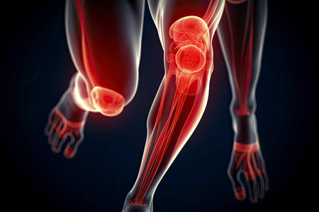 3d rendered illustration of a joggers painful kneeの素材
