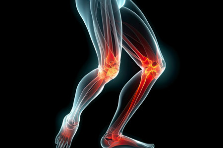 3d rendered illustration of a joggers painful kneeの素材