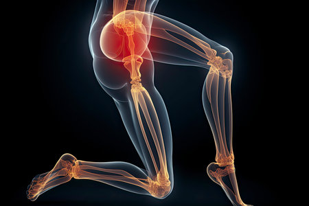 3d rendered illustration of a joggers painful kneeの素材