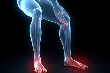 3d rendered illustration of a joggers painful kneeの素材