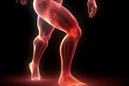 3d rendered illustration of a joggers painful kneeの素材