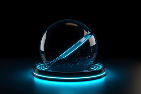 3d render of abstract art of surreal 3d ball or flower in organic curve round wavy linesの素材
