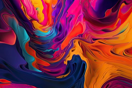 Natural luxury abstract fluid art painting using the alcohol ink technique to produce colorful waves and swirlsの素材
