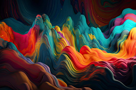 Natural luxury abstract fluid art painting using the alcohol ink technique to produce colorful waves and swirlsの素材