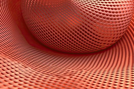 Background with convex forms. Grid surface with ripples and reflections. 3d dynamicの素材