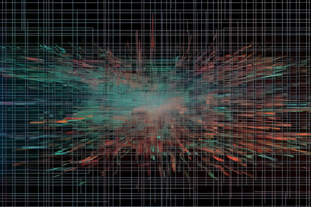 Cyberspace landscape grid. Old TV screen error. Photo glitchの素材
