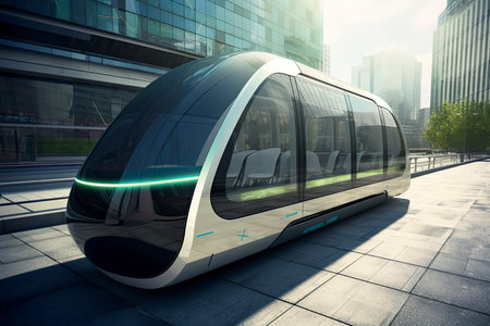 speedly Futuristic monorail train. Sci fi station. Concept of futureの素材