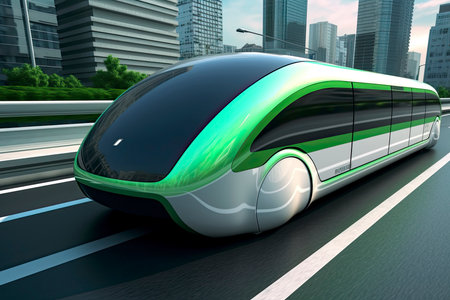 speedly Futuristic monorail train. Sci fi station. Concept of futureの素材