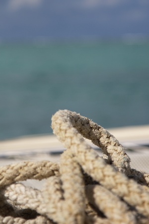 used nautical rope noose close-upの写真素材