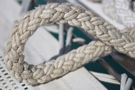 used nautical rope noose close-upの写真素材