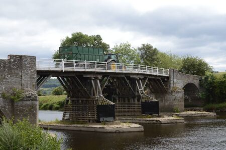 Bridge and Tractor Crossingの写真素材