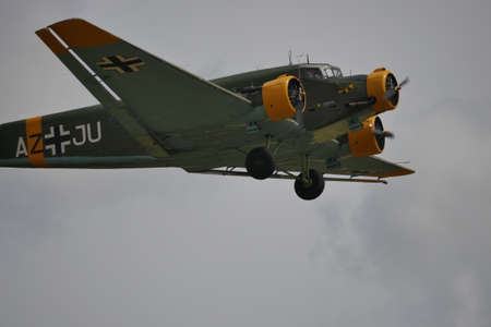 Duxford UK JULY, 7, 2015 Junkers Ju 52 Tante Ju transport airplane of German Luftwaffe on World War 2のeditorial素材