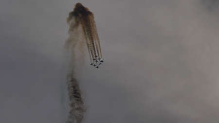Maribor Airshow Slovenia AUGUST, 15, 2021 Frecce Tricolori, the Italian Air Force Aerobatic Team in...
