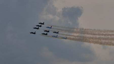 Maribor Airshow Slovenia AUGUST, 15, 2021 Frecce Tricolori, the Italian Air Force Aerobatic Team in...