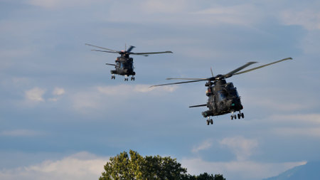 Rivolto Italy SEPTEMBER, 17, 2021 AgustaWestland AW101 Merlin or EH101 or HH-101A Caesar of Italian Air Forceのeditorial素材