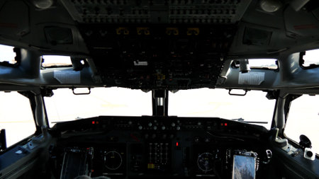 Gran Canaria Gando Airport Spain OCTOBER, 21, 2021 Cockpit of an american spy, surveillance,...