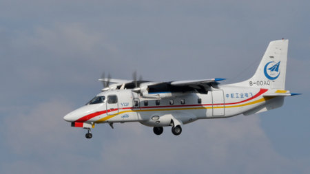 Moscow Russia AUGUST, 26, 2015 Harbin Y-12 Chinese high wing twin-engine turboprop utility aircraft...