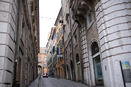 Ancona Italy - 20 Sep 2023: Street of the City. Architecture, transport and people in the Italian city. Street view of Italian cityのeditorial素材