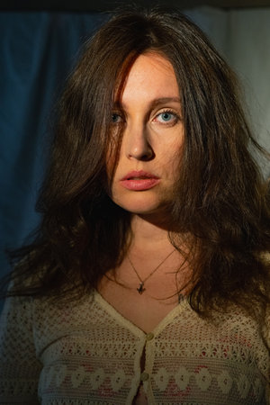 Portrait of a young woman. Natural beauty and unique charm of a young girl. A beautiful and gentle...