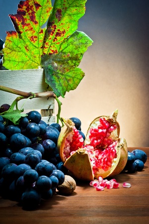 still life of autumnal foods の写真素材