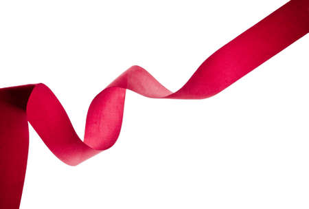 red ribbon isolated on whiteの写真素材