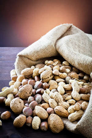 variety of dried fruit in the sack 