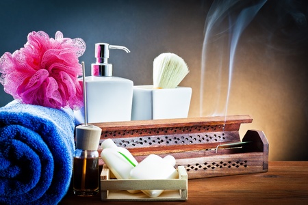 Bath accessories and thermal environment の写真素材