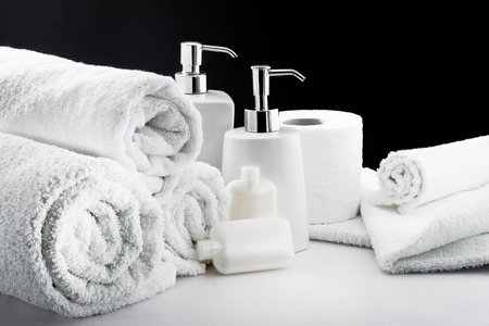 Bath accessories and thermal environment の写真素材