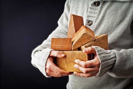 construction with pieces of wood 