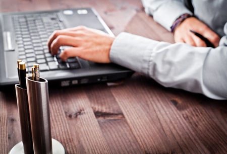 person in the office computerの写真素材