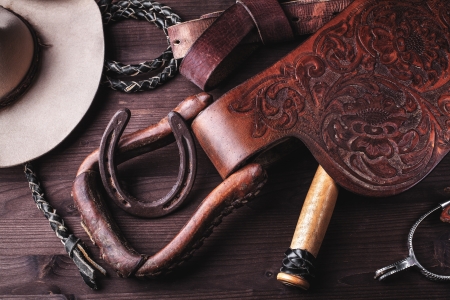 clothes and accessories for horse ridingの写真素材