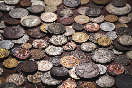 old coins backgroundの写真素材