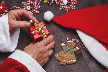 Santa Claus with giftの写真素材