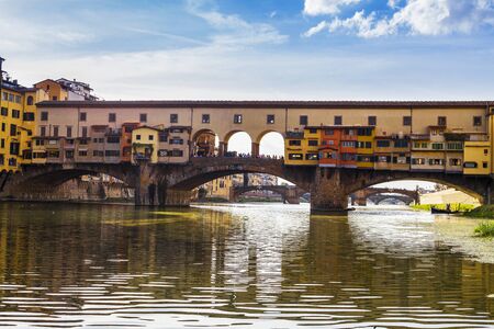 Florence city.View of Ponte Vecchio bridge in Italyの写真素材