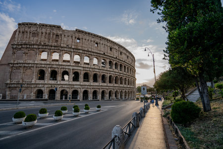 Italy, Rome, detail of the Colosseum
