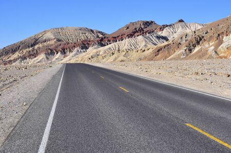 Desert Road in Death Valley, USAの写真素材